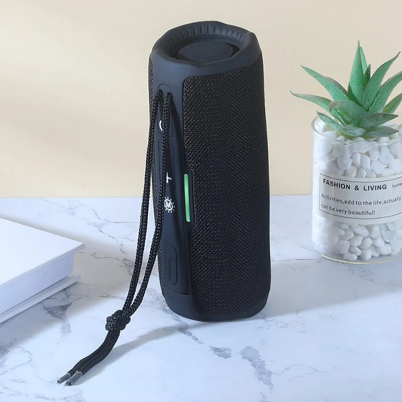 T&G TG365 Colorful LED Light Bluetooth-compatible Speaker Waterproof Wireless TWS Sound Subwoofer - Black