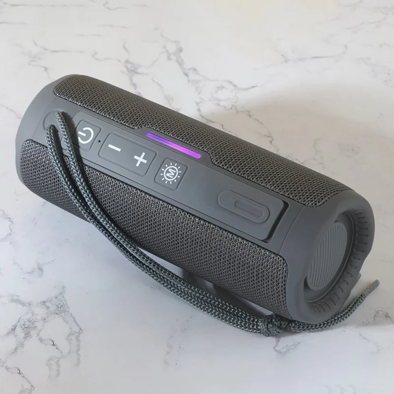 T&G TG365 Colorful LED Light Bluetooth-compatible Speaker Waterproof Wireless TWS Sound Subwoofer - Black