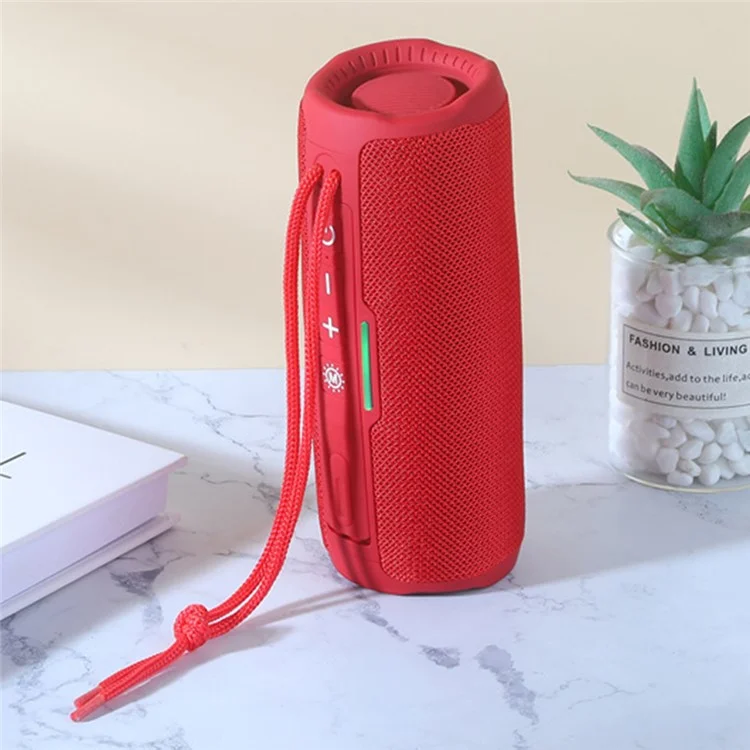 T&G TG365 Colorful LED Light Bluetooth-compatible Speaker Waterproof Wireless TWS Sound Subwoofer - Red