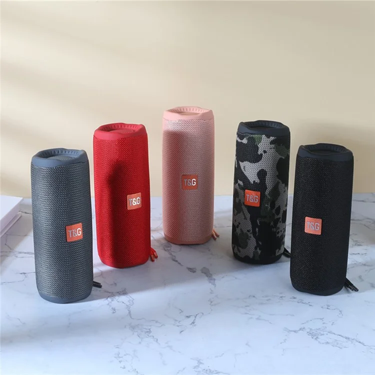 T&G TG365 Colorful LED Light Bluetooth-compatible Speaker Waterproof Wireless TWS Sound Subwoofer - Red