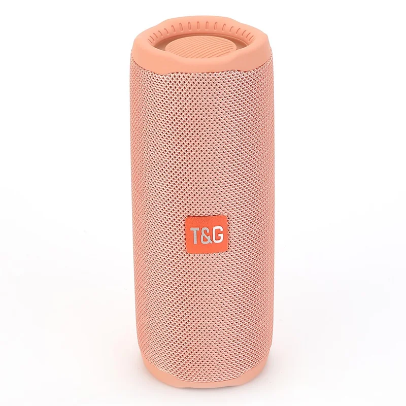 T&G TG365 Colorful LED Light Bluetooth-compatible Speaker Waterproof Wireless TWS Sound Subwoofer - Pink
