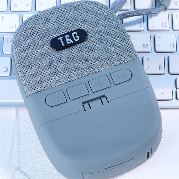T&G TG812 2 in 1 Outdoor Bluetooth-compatible Speaker Portable Subwoofer Mini Wireless Headphones - Grey
