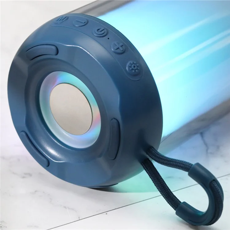 T&G TG346 Caixa de Som Bluetooth com Rádio FM, Luz Colorida, Subwoofer de Mesa, Suporte para Chamadas Hands-free - Azul