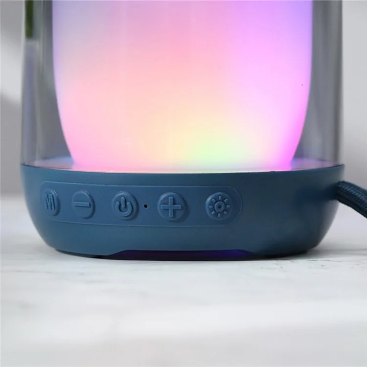T&G TG346 Caixa de Som Bluetooth com Rádio FM, Luz Colorida, Subwoofer de Mesa, Suporte para Chamadas Hands-free - Azul