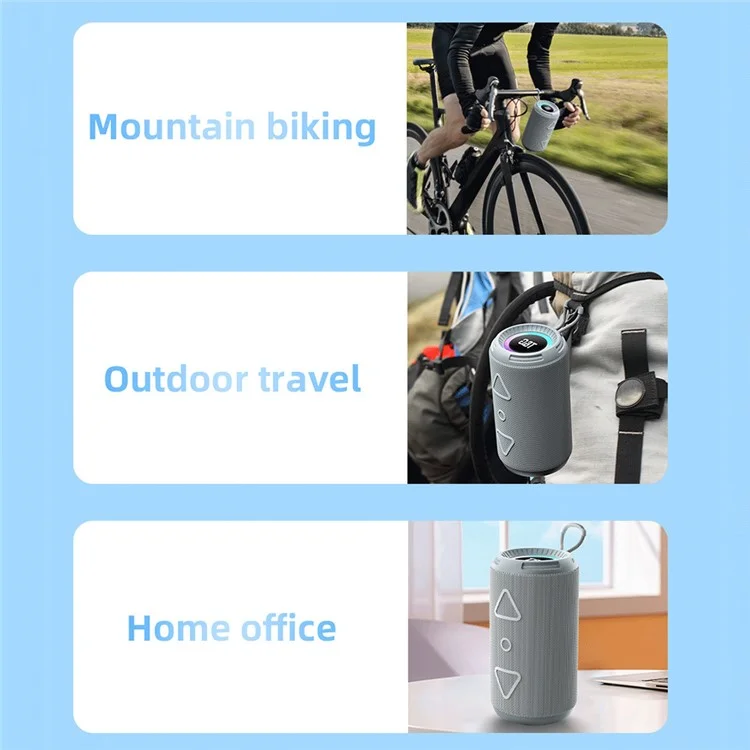 T&G TG656 RGB Light Portable Sound Column Bluetooth-Lautsprecher für Outdoor-Sport - Grau