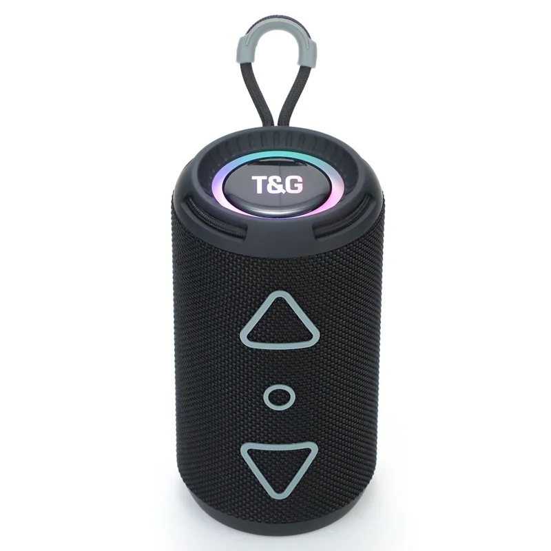 T&G TG656 RGB Light Portable Sound Column Bluetooth-compatible Speaker for Outdoor Sports - Black