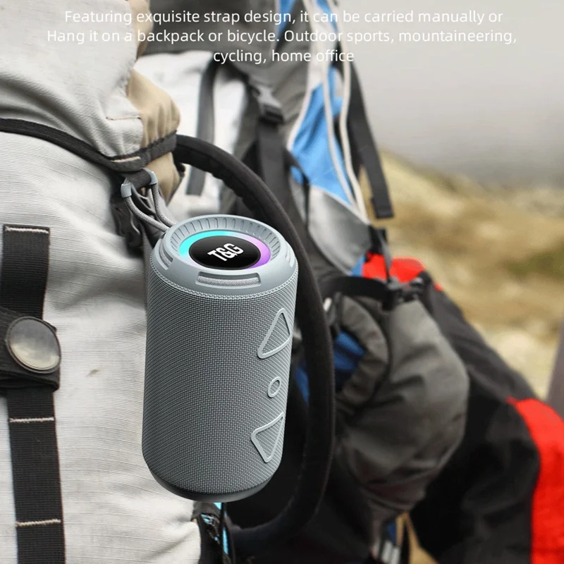 T&G TG656 RGB Light Portable Sound Column Bluetooth-compatible Speaker for Outdoor Sports - Black