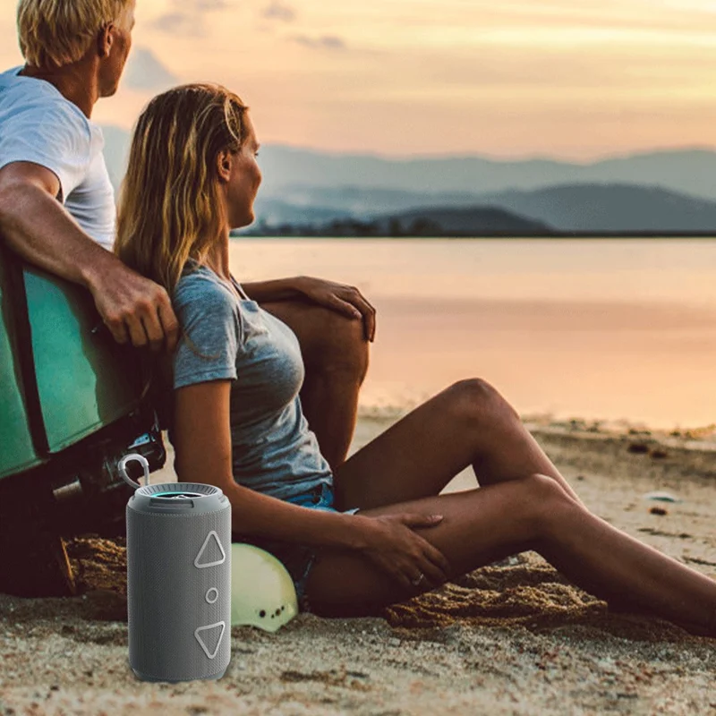 T&G TG656 RGB Light Portable Sound Column Bluetooth-compatible Speaker for Outdoor Sports - Black