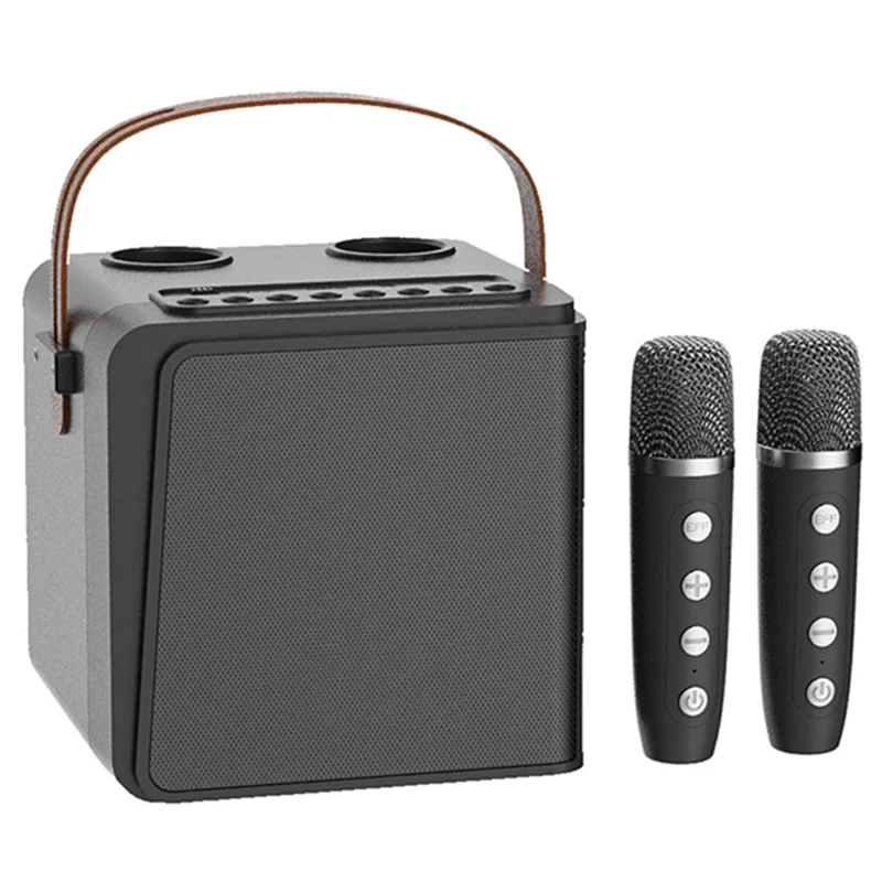 NEWRIXING NR8807 Bluetooth-compatible Speaker Wireless Music Player with Dual TWS Handheld Noise Reduction Microphone - Black