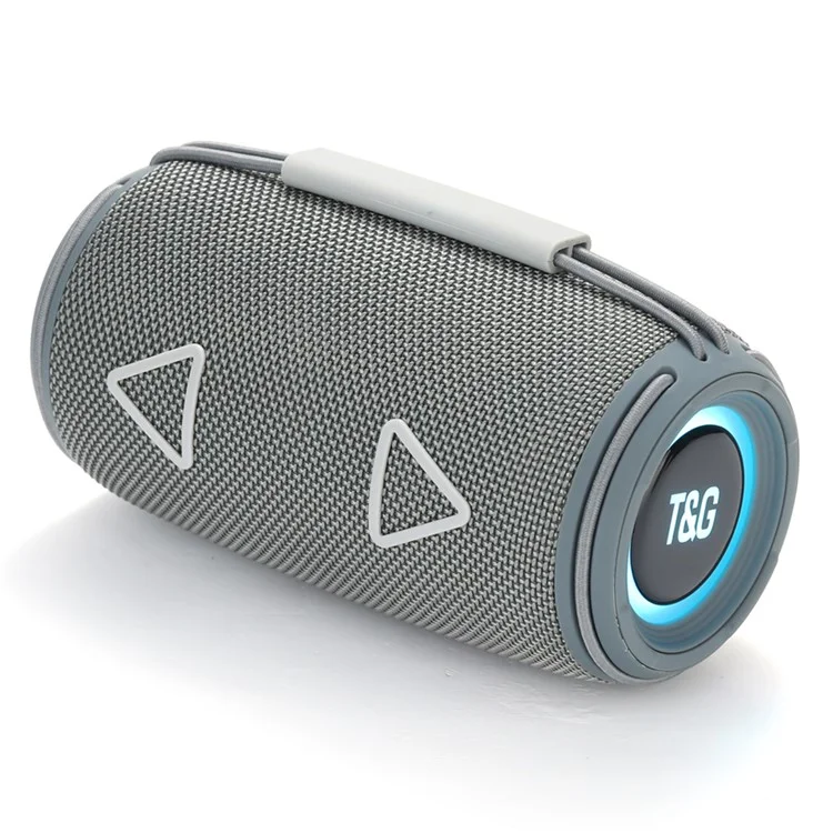 T&G TG657 Portable Wireless 3D Stereo Subwoofer Bluetooth-compatible Speaker Support FM / TF Card / USB / LED Atmosphere Light - Grey