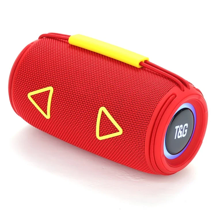 T&G TG657 Enceinte sans fil portable 3D stéréo avec caisson de basses Bluetooth Prise en charge de la radio FM / carte TF / USB / Éclairage LED d'ambiance - Rouge