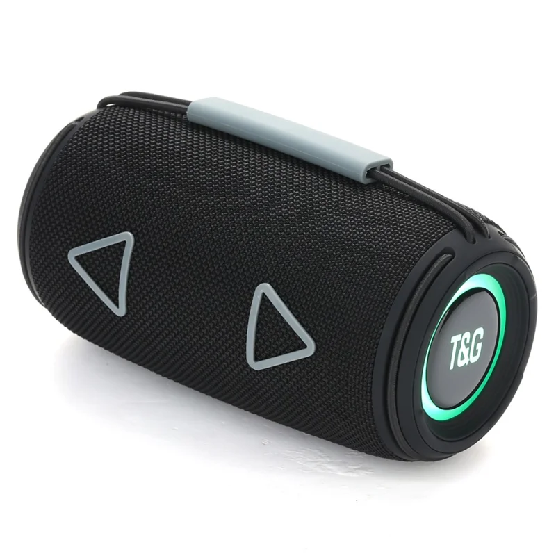 T&G TG657 Portable Wireless 3D Stereo Subwoofer Bluetooth-compatible Speaker Support FM / TF Card / USB / LED Atmosphere Light - Black