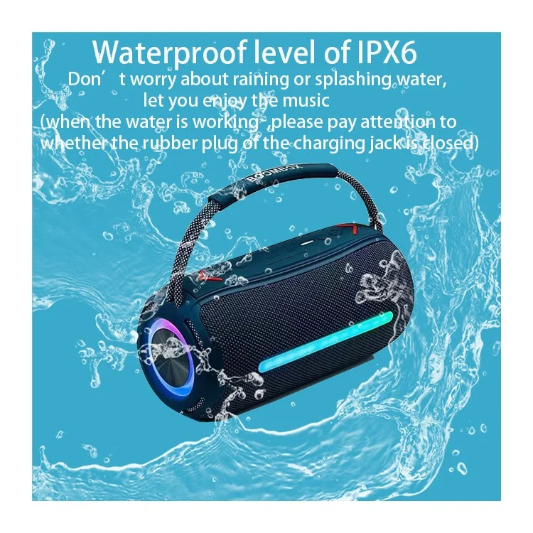 X360 20W Powerful Outdoor Speaker RGB Colorful LED TWS Stereo Bluetooth-compatible Subwoofer with FM Radio - Red