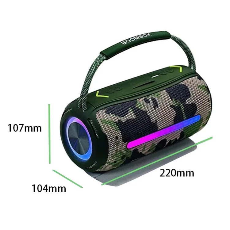 X360 20W Powerful Outdoor Speaker RGB Colorful LED TWS Stereo Bluetooth-compatible Subwoofer with FM Radio - Red