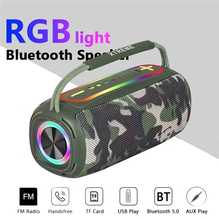 P11 Pro 20W Altavoz RGB Colorido de Alta Potencia Exterior TWS Estéreo Subwoofer Bluetooth con Radio FM - Azul