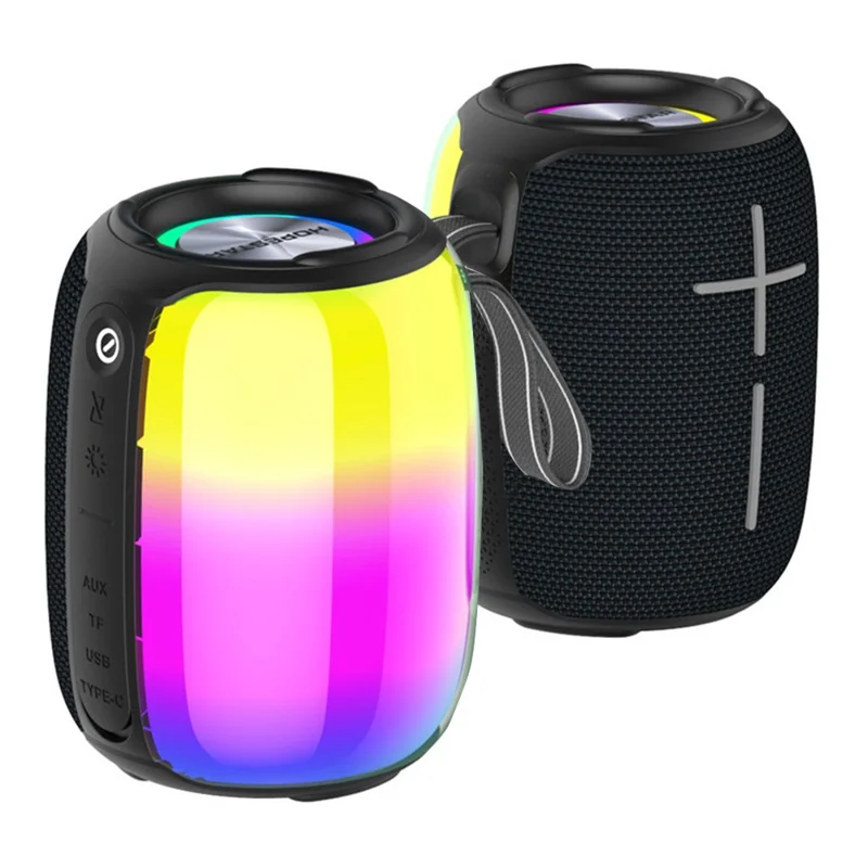 HOPESTAR P40mini RGB Wireless Bluetooth-compatible Speaker Stereo Outdoor Portable IP67 Waterproof Bass Speaker - Black