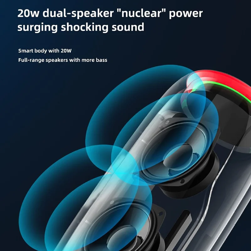 HOPESTAR P35 Outdoor Portable Wireless Bluetooth-compatible Speaker RGB Light Speaker IPX7 Waterproof Audio Loudspeaker - Grey