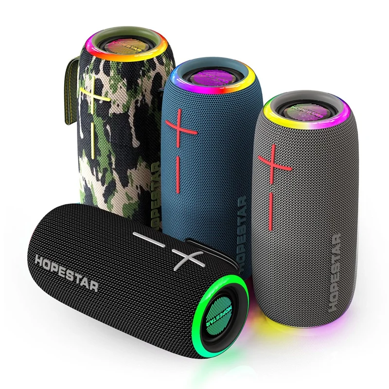HOPESTAR P35 Outdoor Portable Wireless Bluetooth-compatible Speaker RGB Light Speaker IPX7 Waterproof Audio Loudspeaker - Grey