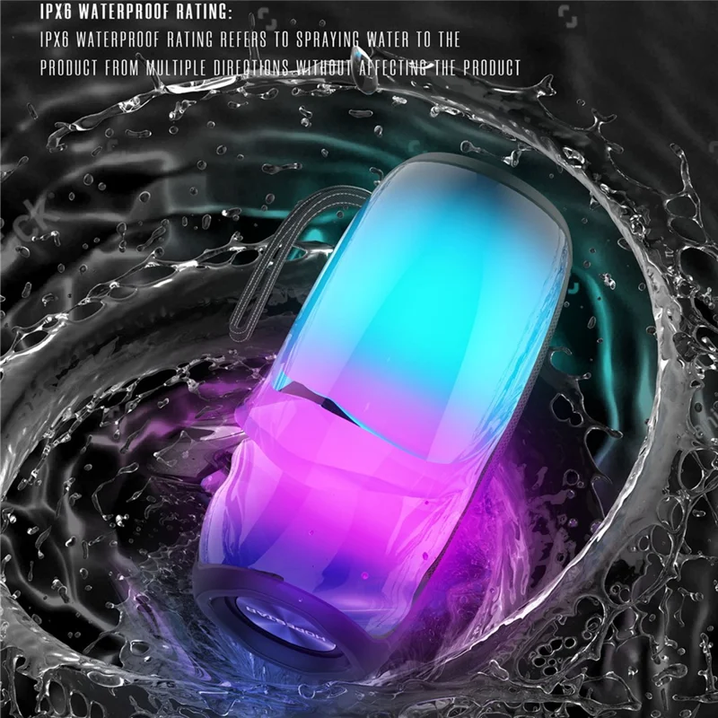 HOPESTAR P40PRO Pulse Wireless Bluetooth-compatible Speaker Portable Outdoor LED Light IPX6 Waterproof Bass Speaker - Grey