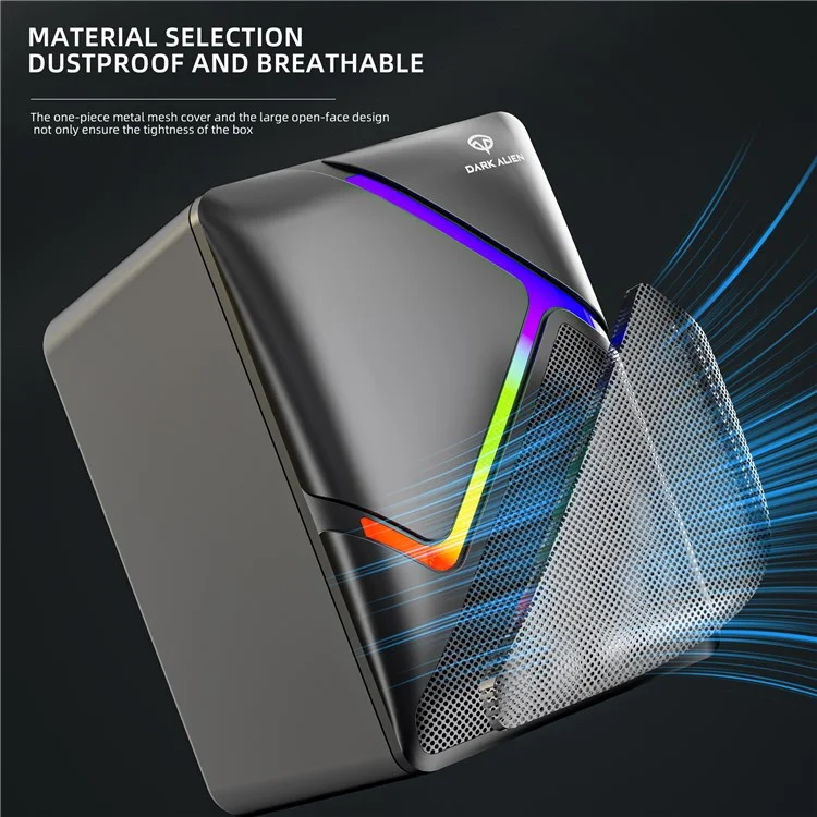 DARK ALIEN 1 Pair Mini USB Wired Desktop Speaker Computer Laptop Subwoofer with RGB Light - S-511