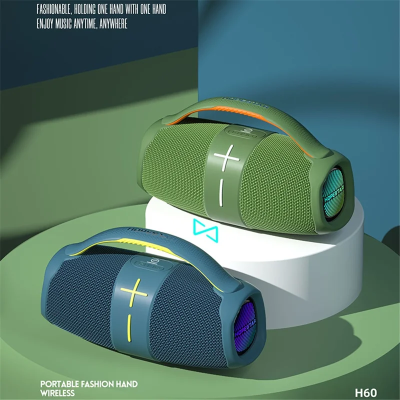 HOPESTAR H60 Boombox Speaker with Handle Portable Bluetooth-compatible Subwoofer Music Player - Blue