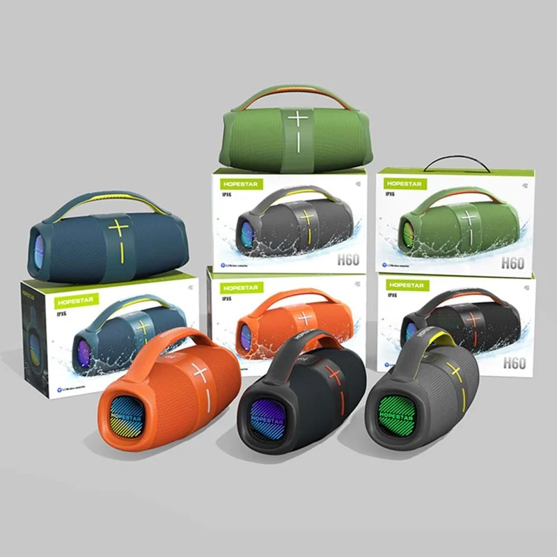 HOPESTAR H60 Boombox Speaker with Handle Portable Bluetooth-compatible Subwoofer Music Player - Blue