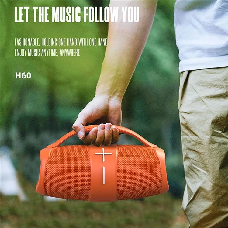 HOPESTAR H60 Caixa de Som Boombox com Alça Alto-falante Portátil Subwoofer Bluetooth Reprodutor de Música - Cinza