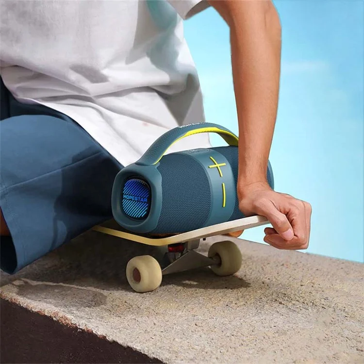 HOPESTAR H60 Caixa de Som Boombox com Alça Alto-falante Portátil Subwoofer Bluetooth Reprodutor de Música - Cinza
