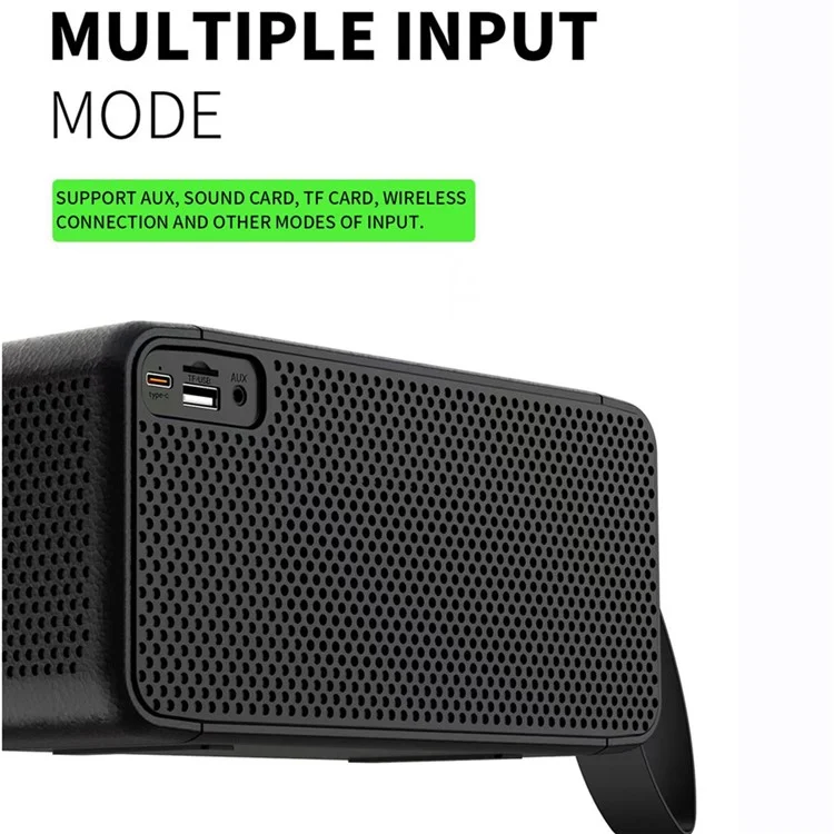 M1 20W Portable Wireless 3D Stereo Subwoofer Bluetooth-compatible Speaker Supports FM / TF Card / USB Hard Drive - Black