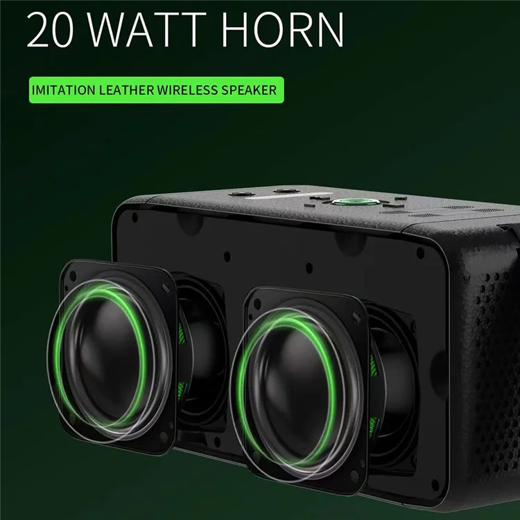 M1 20W Portable Wireless 3D Stereo Subwoofer Bluetooth-compatible Speaker Supports FM / TF Card / USB Hard Drive - Black