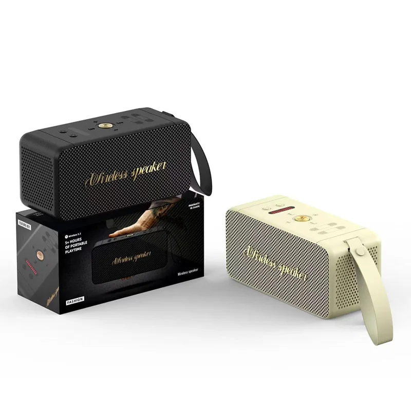 M1 20W Portable Wireless 3D Stereo Subwoofer Bluetooth-compatible Speaker Supports FM / TF Card / USB Hard Drive - Beige