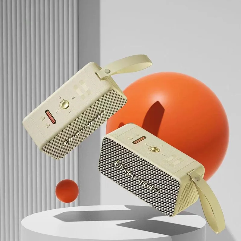 M1 20W Portable Wireless 3D Stereo Subwoofer Bluetooth-compatible Speaker Supports FM / TF Card / USB Hard Drive - Beige