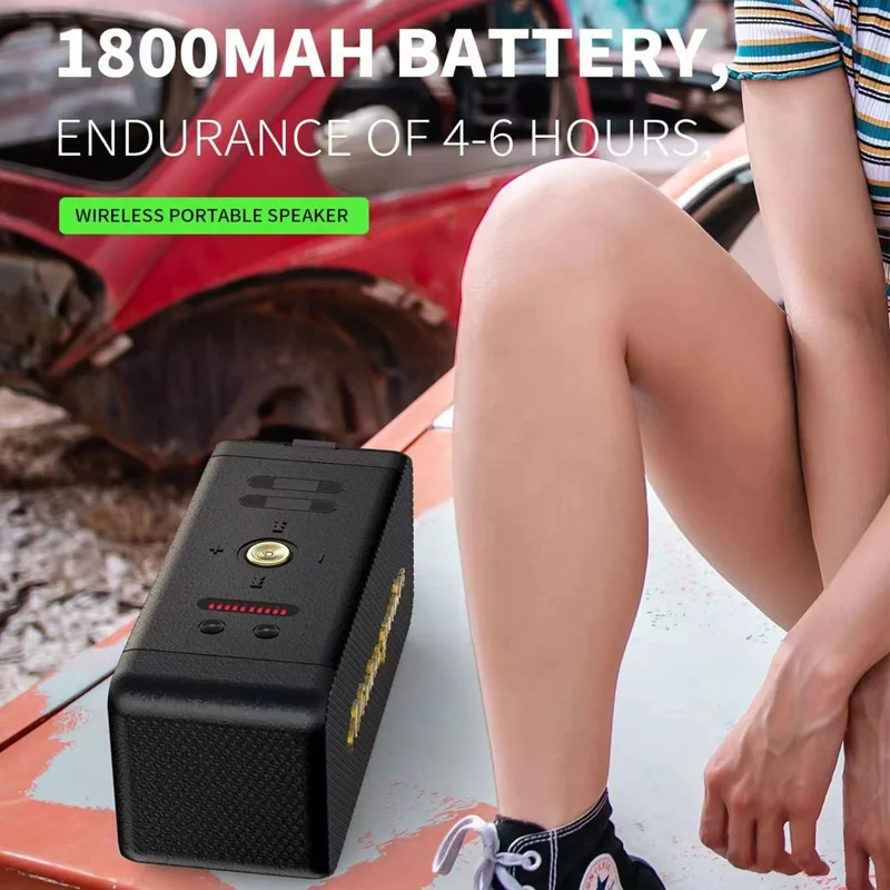 M1 20W Portable Wireless 3D Stereo Subwoofer Bluetooth-compatible Speaker Supports FM / TF Card / USB Hard Drive - Beige