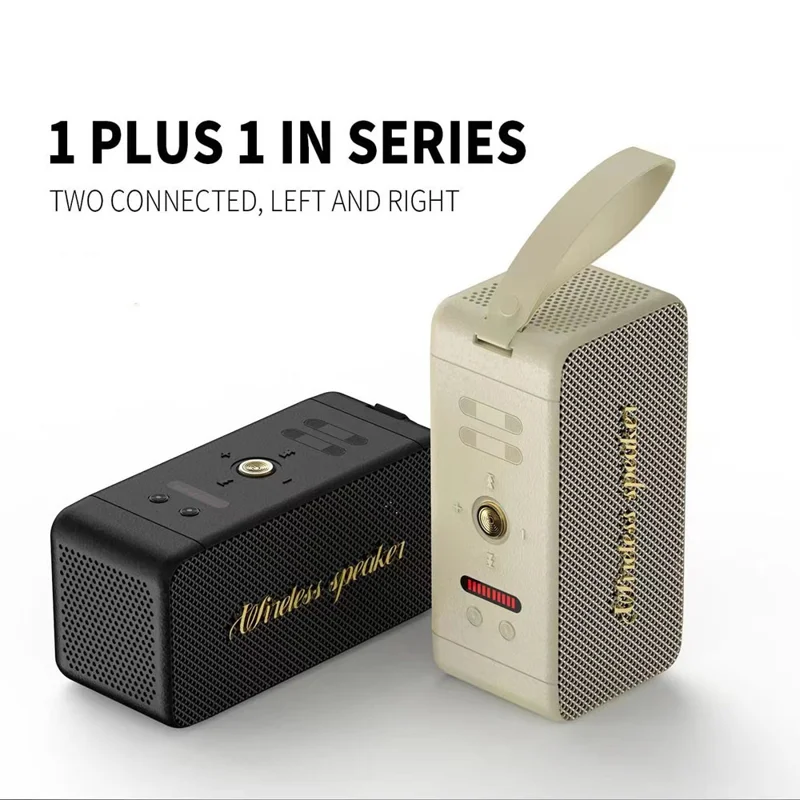 M1 20W Portable Wireless 3D Stereo Subwoofer Bluetooth-compatible Speaker Supports FM / TF Card / USB Hard Drive - Beige