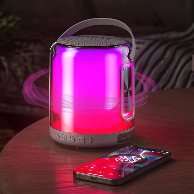WEKOME D46 Vanguard Series Portable Bluetooth-compatible Speaker Colorful Light Wireless Stereo Subwoofer - Black