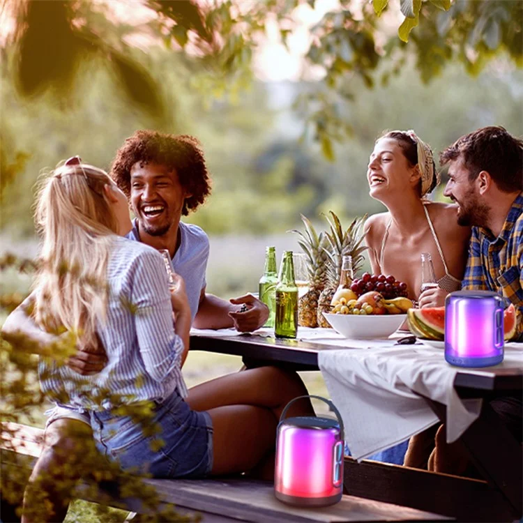 WEKOME D46 Vanguard Series Portable Bluetooth-compatible Speaker Colorful Light Wireless Stereo Subwoofer - Black