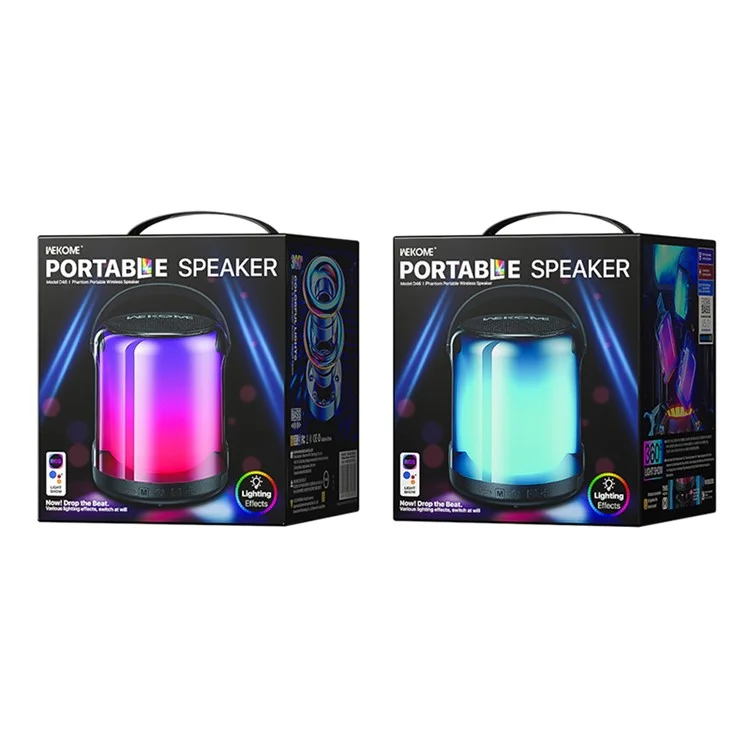 WEKOME D46 Vanguard Series Haut-parleur Bluetooth portable à lumière colorée sans fil Caisson de graves stéréo - Gris