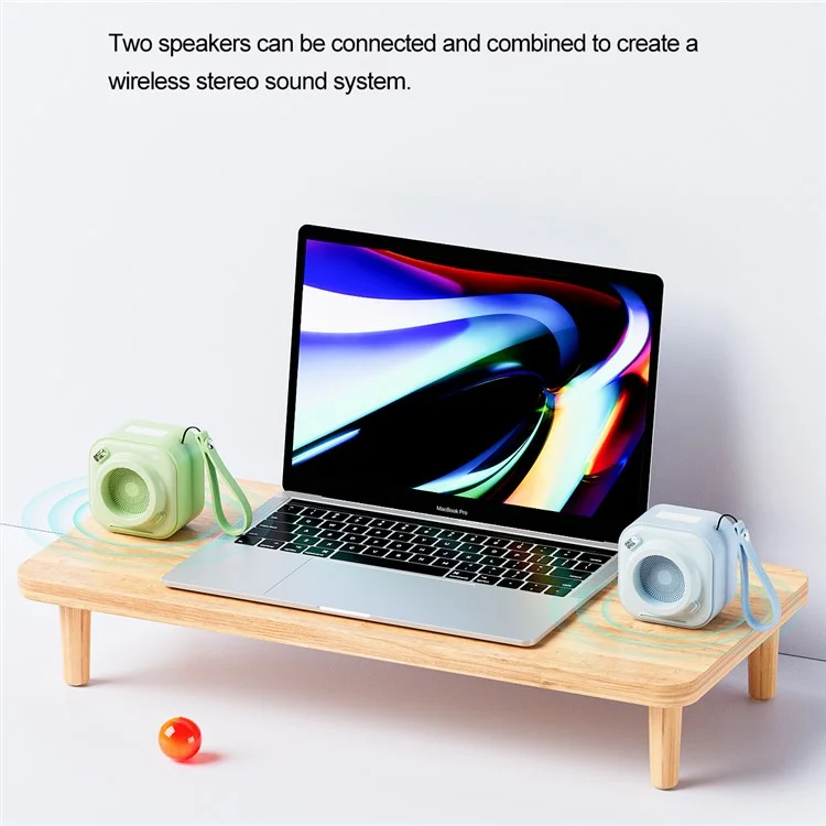 EWA A132 True Wireless Stereo Bluetooth-Lautsprecher Bass-Subwoofer mit Tragegurt (CE-zertifiziert) - Grün