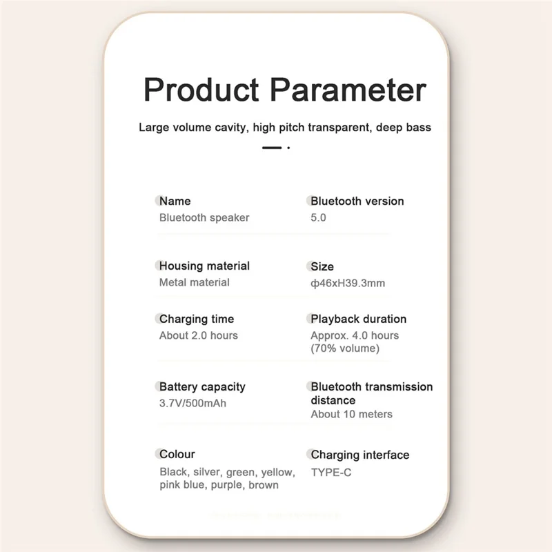 EWA A127 Bluetooth-compatible Speaker Outdoor Waterproof TWS Subwoofer Wireless Loudspeaker - Pink