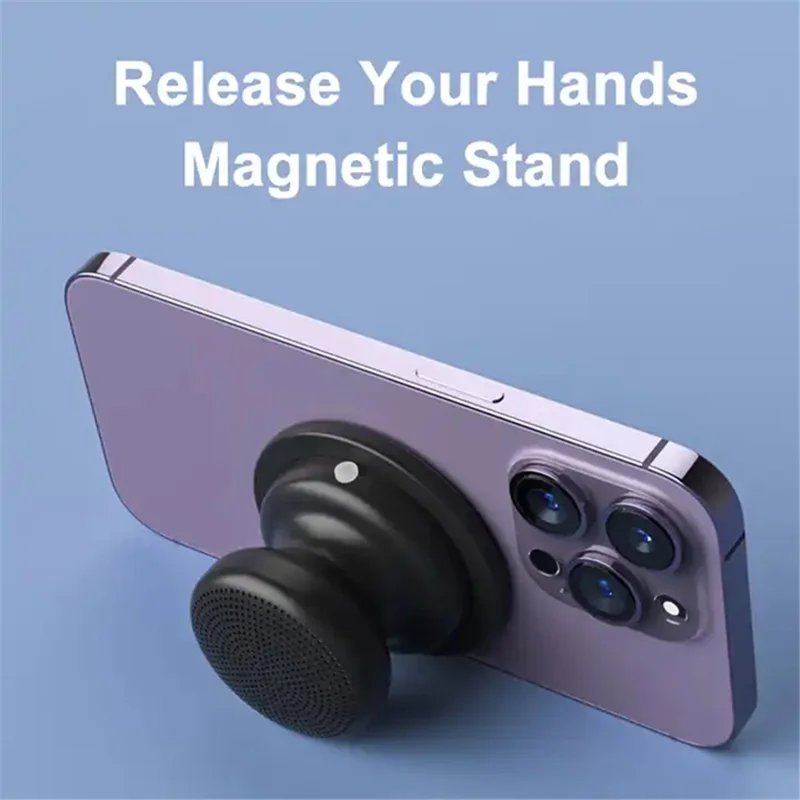 EWA A117 Mini Portable Magnetic Stand Wireless Speaker Subwoofer Metal Bluetooth-compatible Speaker - Yellow