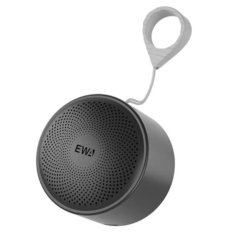 EWA A124 Mini Bluetooth-compatible Speaker Portable Outdoor Waterproof TWS Subwoofer with Hanging Ring - Black