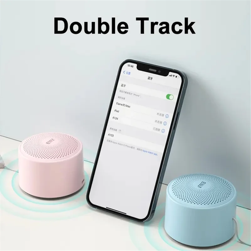 EWA A124 Mini Bluetooth-compatible Speaker Portable Outdoor Waterproof TWS Subwoofer with Hanging Ring - Black