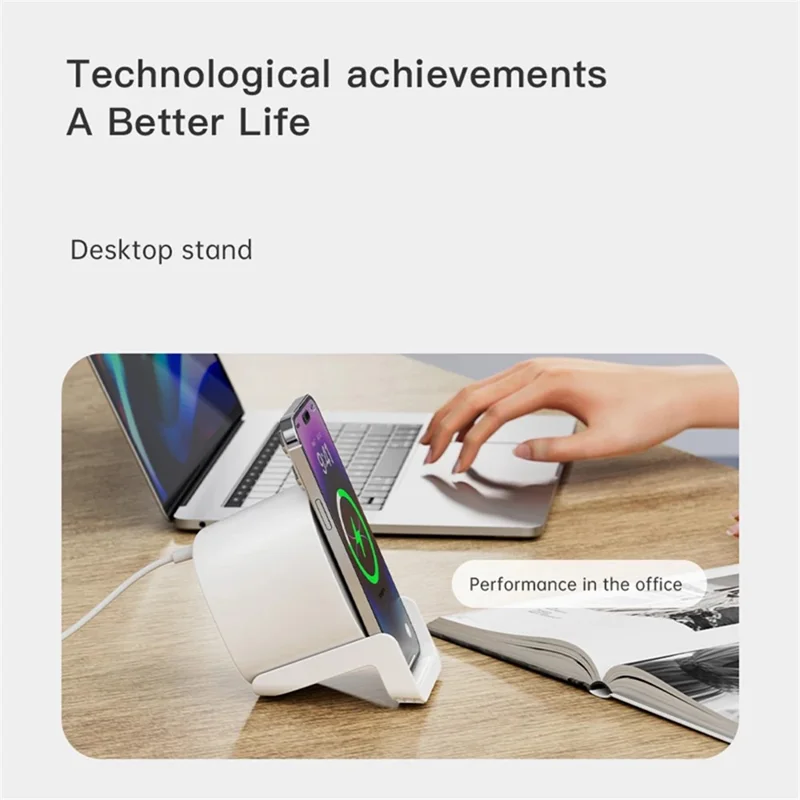 L28 4-in-1 15W Wireless Charger Bluetooth-compatible Speaker Phone Holder Stand with Night Light - Black