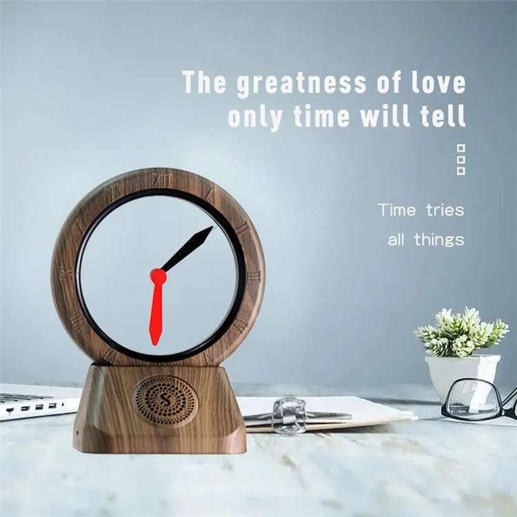 TK11 Retro Bluetooth-compatible Speaker FM Radio Spatiotemporal Gate Suspended Clockwise Reverse Clock (without Battery) - Green