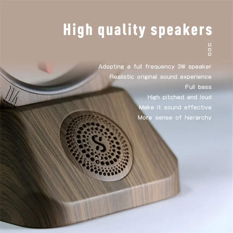 TK11 Retro Bluetooth-compatible Speaker FM Radio Spatiotemporal Gate Suspended Clockwise Reverse Clock (without Battery) - Green