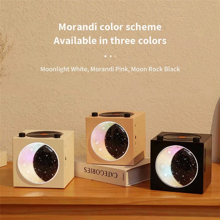 T20 Half Moon Black Gel Atomic Record Player Retro Bluetooth Speaker Desktop Subwoofer - Rose