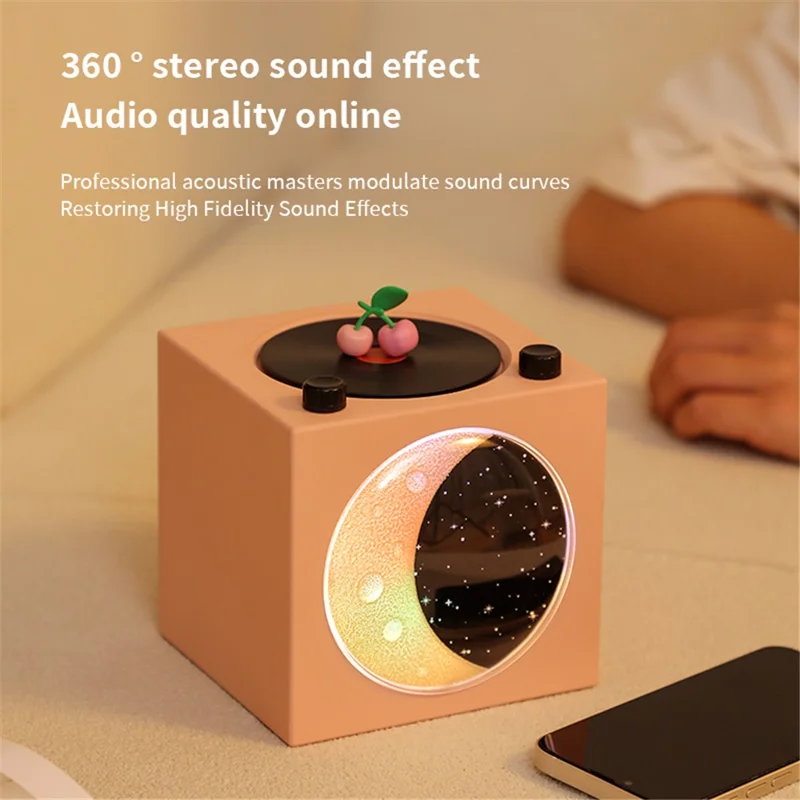 T20 نصف قمر أسود جل أتومي كلاسيكي مشغل أسطوانات بلوتوث مكبر صوت مكتب سبووفر فرعي - أبيض