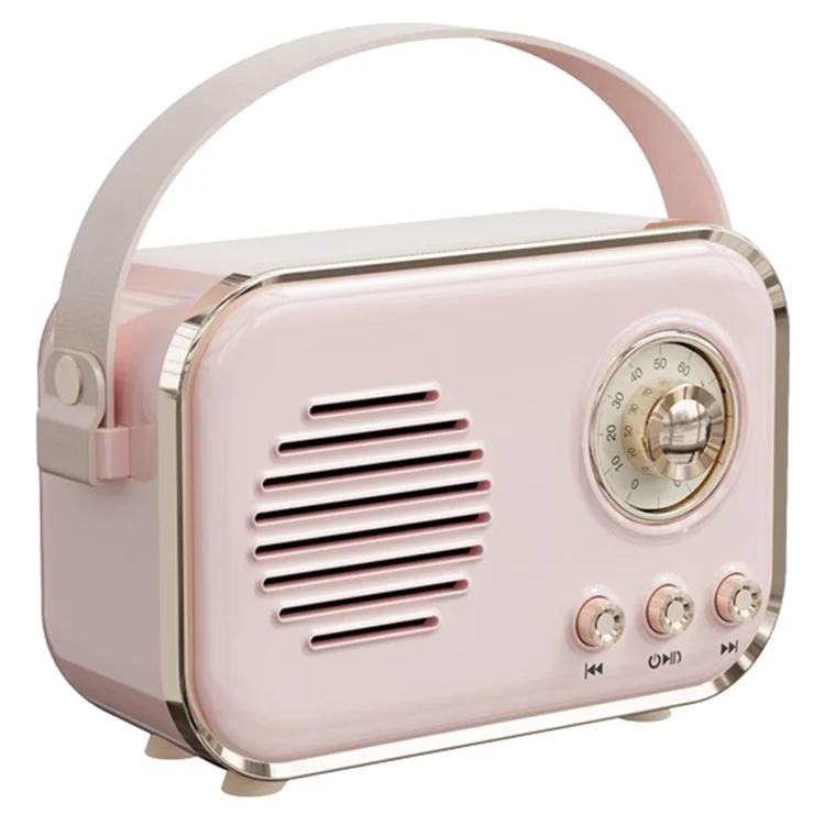 P33 Portable Retro Bluetooth-compatible Speaker Outdoor Home Mini Wireless Music Subwoofer FM Radio - Pink