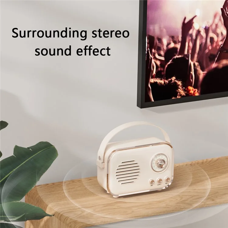 P33 Portable Retro Bluetooth-compatible Speaker Outdoor Home Mini Wireless Music Subwoofer FM Radio - Pink