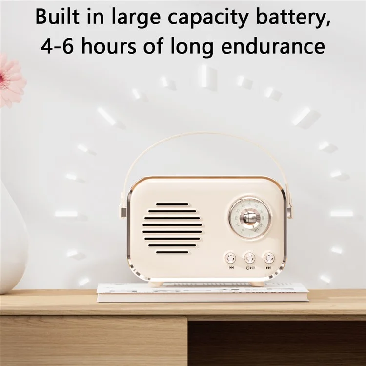 P33 Portable Retro Bluetooth-compatible Speaker Outdoor Home Mini Wireless Music Subwoofer FM Radio - Pink